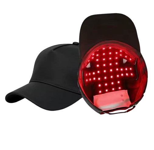Boné CapilarMax com painel de LEDs de luz vermelha visível